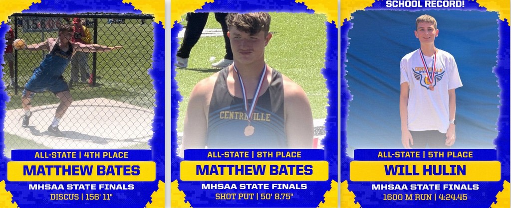 Centreville’s Bates, Hulin named All State at D-3 State Track Finals